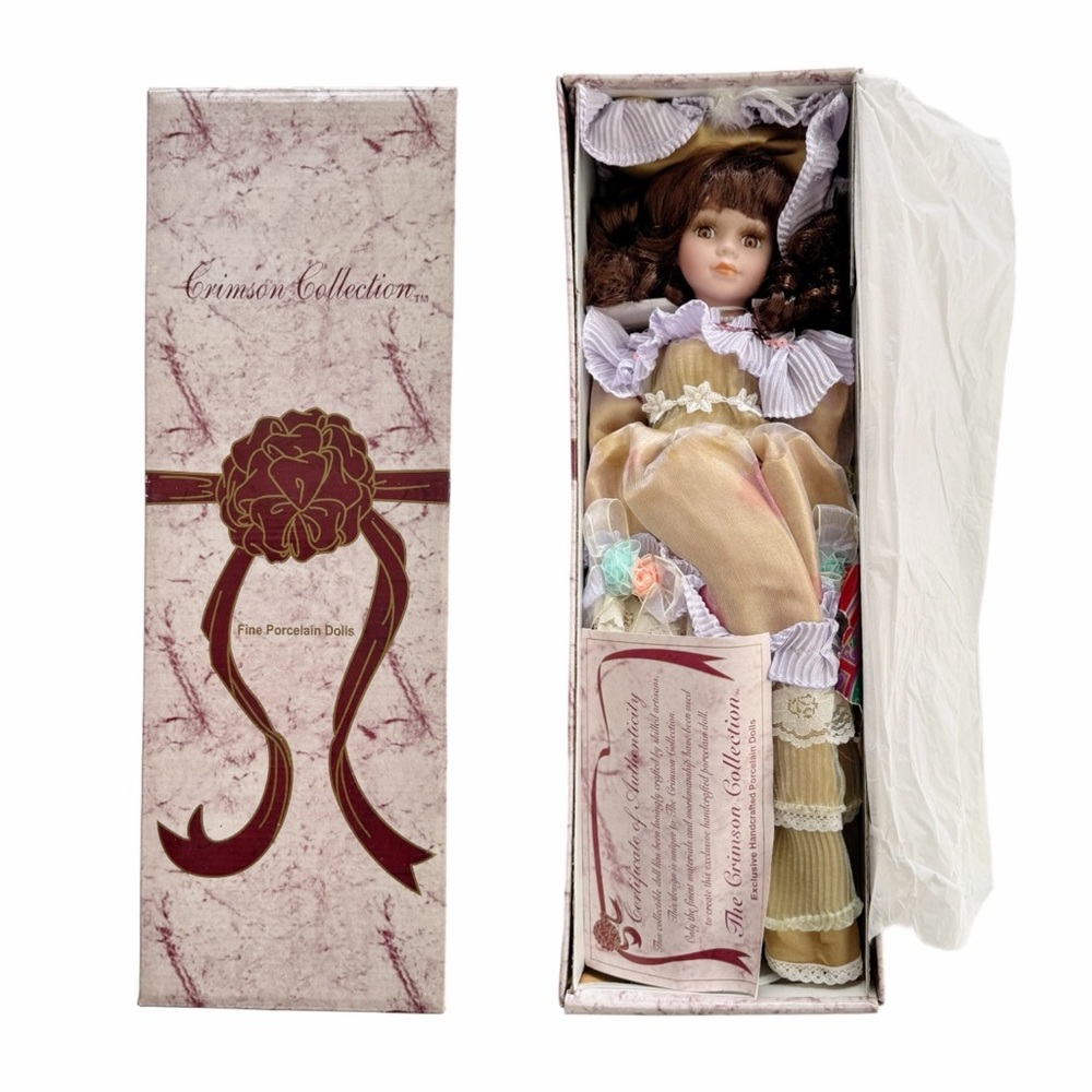 NEW Vintage Crimson Collection Fine Porcelain Hand Painted Doll 8078